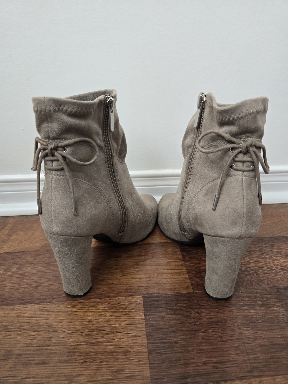 Circus by Sam Edelman Taupe Faux Suede Ankle Booties